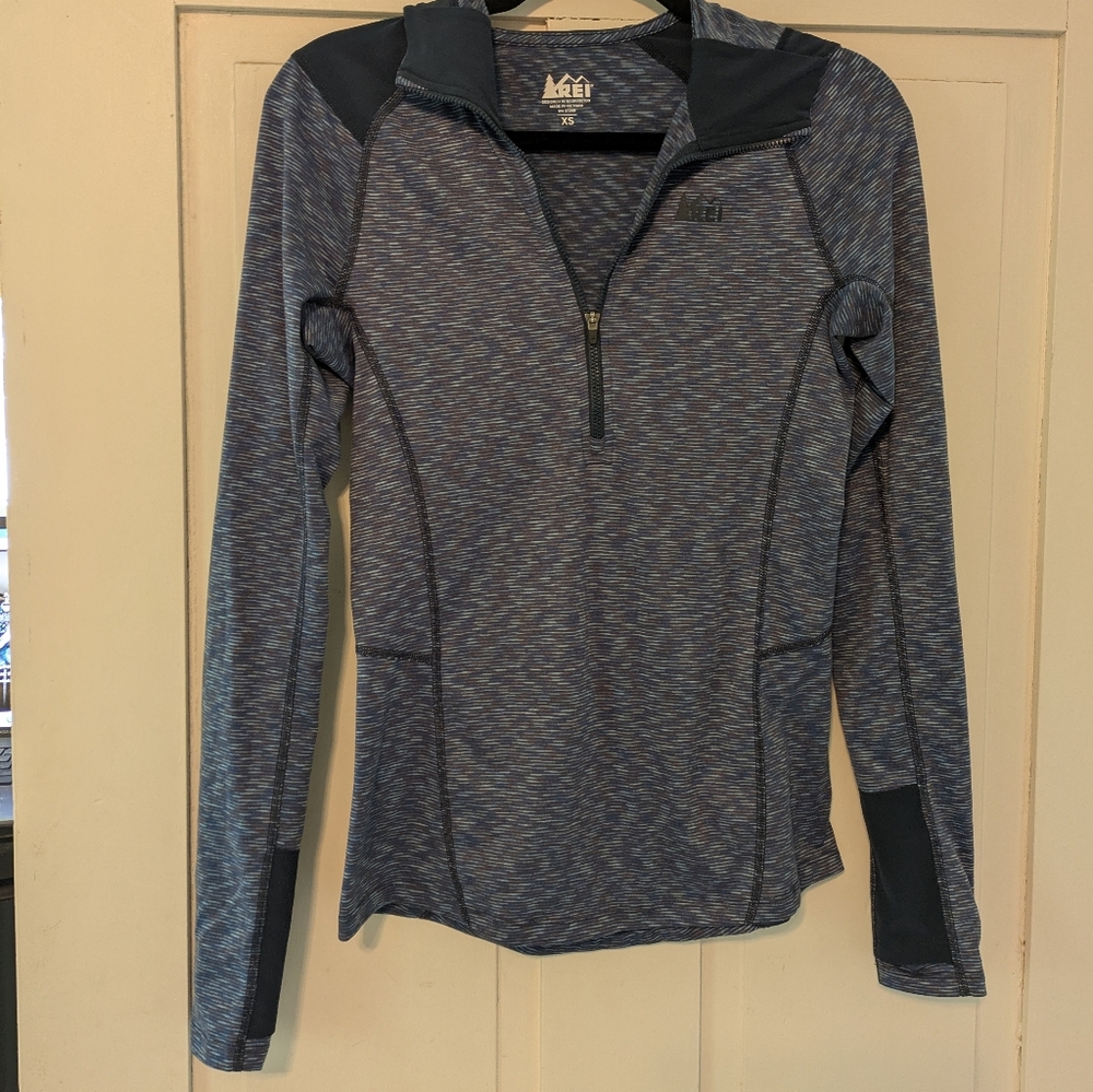 REI Navy/ Gray Athletic Zip Up Jacket w/ Hood- XS